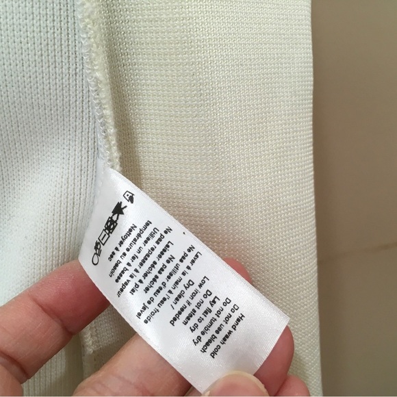 Rag&bone Sandrine Knit Blazer Womens 10 Ivory Off White Black Piping Classic New - Picture 10 of 10